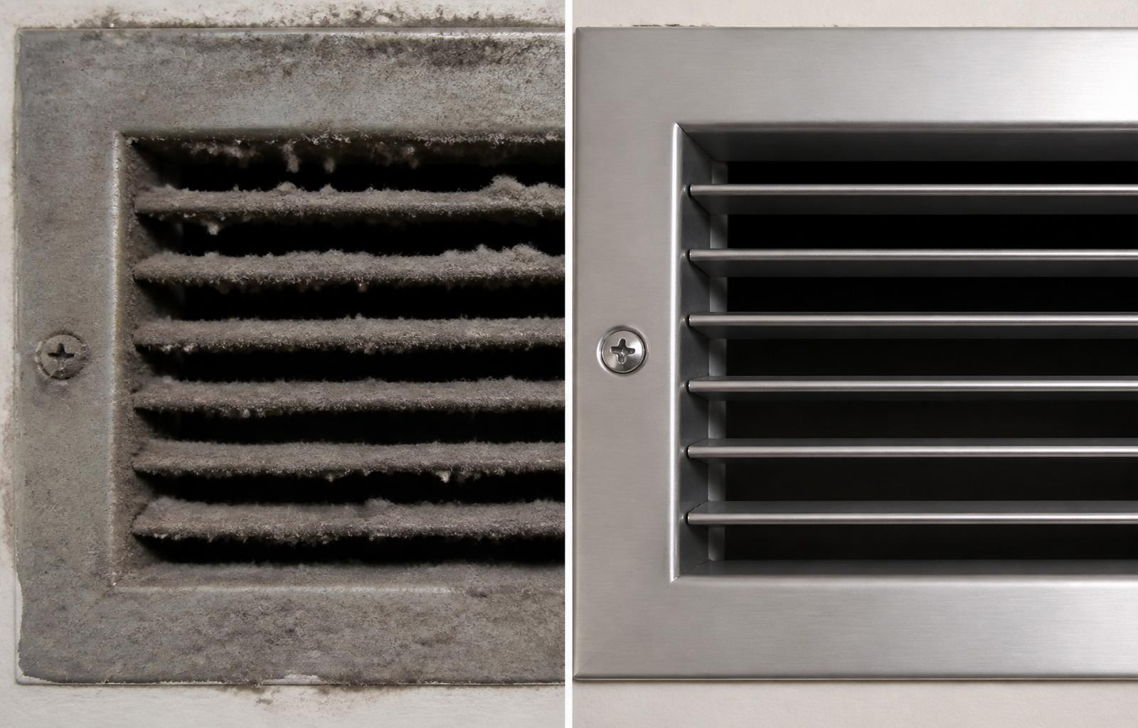 Before and after HVAC air duct and return vent cleaning in West Seneca NY