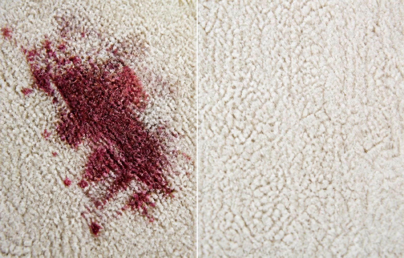 Red wine stain lifted from a light-colored living room carpet by WNY Carpet Cleaning in Orchard Park NY